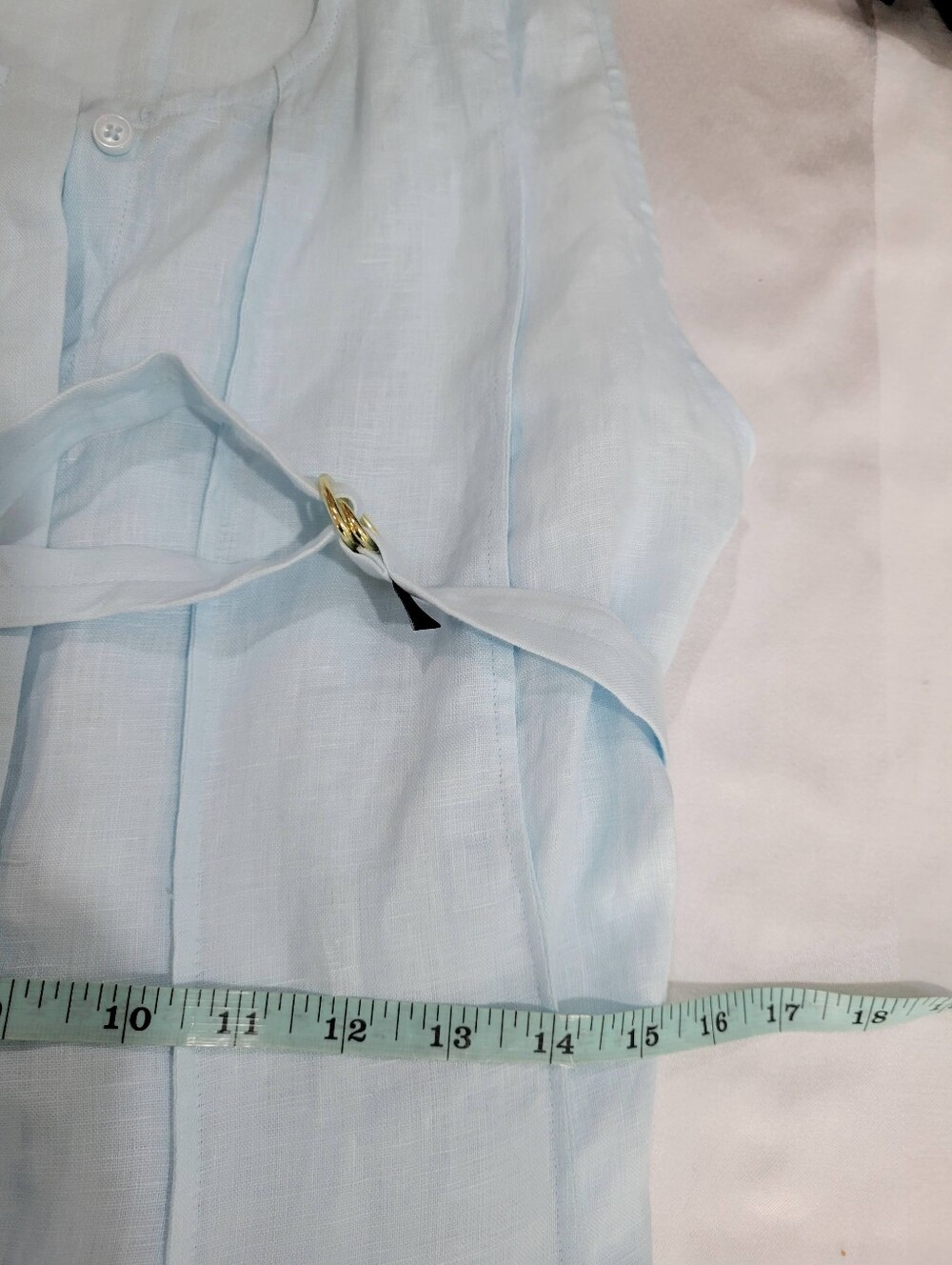 J Crew Seamed linen dress with removable belt CA671 Size S Light Blue Lined - Picture 6 of 6